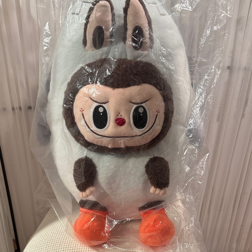 Pop Mart Monsters Labubu Pillow with Orange Shoes NEW